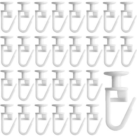 100 Pcs Coulissant Crochet de Rideau Rail Glisseur Glisseur pour Rail Rideau Glisseurs Glissière de Rideau en Plastique pour Rideau Piste la Pluspart des Rideaux Glissants ou Rideau de Douche (1/5)