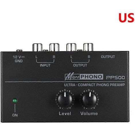 Préamplificateur Phono PP500 avec Contrôles Volume RCA et Sortie 1/4" TRS pour Platine Vinyle - Alimentation US (1/4)