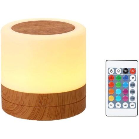 Veilleuse, LED, RVB, avec télécommande, 1500mAh, USB, blanche (1/5)