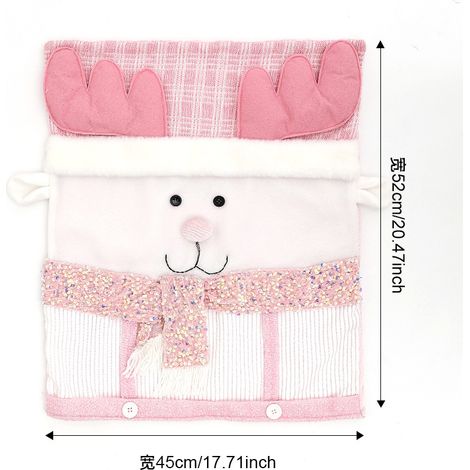 Dekorative Stuhlhussen für Weihnachten, rosa Hockerhussen, Stuhlhussen mit Weihnachtsmann-Puppenmotiv, Restaurant- und Heimdekoration, grenzüberschreitender E-Commerce.