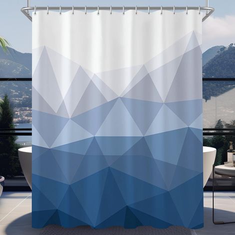 Duschvorhang 200x200 cm Geometrischer Verlauf Polyester wasserabweisend (1/5)