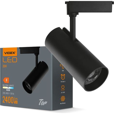 Faretto a binario LED Videx TOR 30W nero