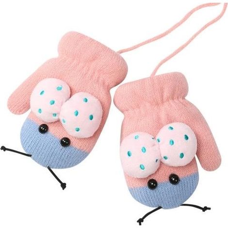 Gants chauds en velours en forme de coccinelle pour l'hiver (1/3)
