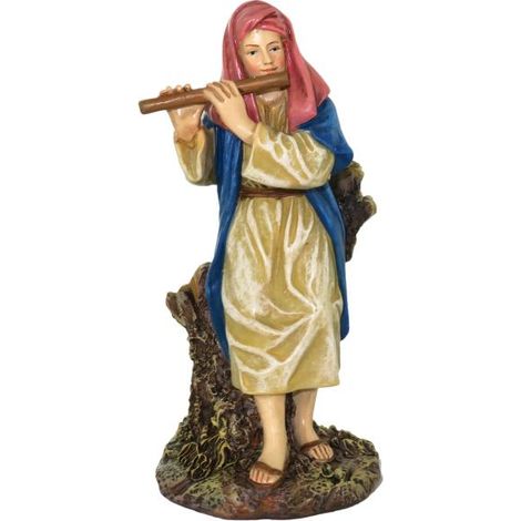 PASTORE CON PIFFERO LATERALE PER PRESEPE DA 10 CM (1/4)