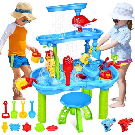 Table Sable et Eau, Table de Jeux d'eau pour Enfant, Table d'activité Bébé, Table d'eau Enfant Exterieur, Jouet de Jeu Sable et Eau, Jouet d'été pour Enfants Filles et Garçons de 3 4 5 6 Ans (1/5)