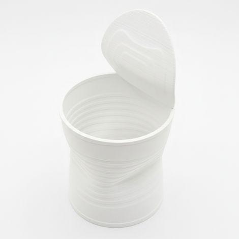 Pot de fleurs blanc en forme de boîte de conserve écrasée, design moderne (1/4)