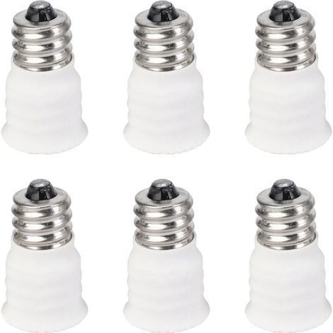 6er-Pack E12 auf E14 weiße LED-Lampenfassung-Adapter Hochwertiger Lampensockel-Umsteller (1/4)