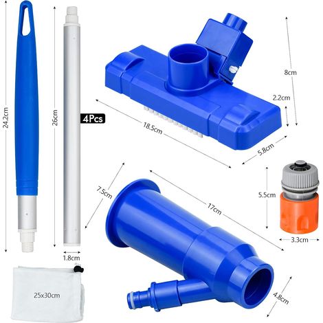 Aspiratore portatile per piscina con asta telescopica per una facile pulizia - Blu-ALTRO (1/3)