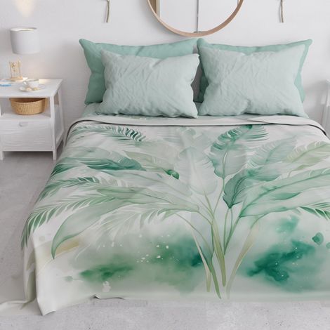 Drap de Protection en Microfibre Multi-Usage Anti-Taches 220x270 cm, Housse de Canapé, Couvre Lit, Couverture de Canape, Vert Sauge (1/4)