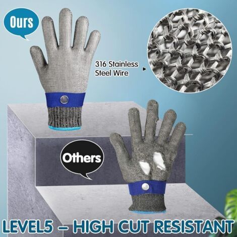 Gants haute performance de niveau 5 résistants aux coupures, adaptés à la découpe de viande, de poisson, d'huîtres, à l'utilisation de mandolines et à la découpe. (1/3)
