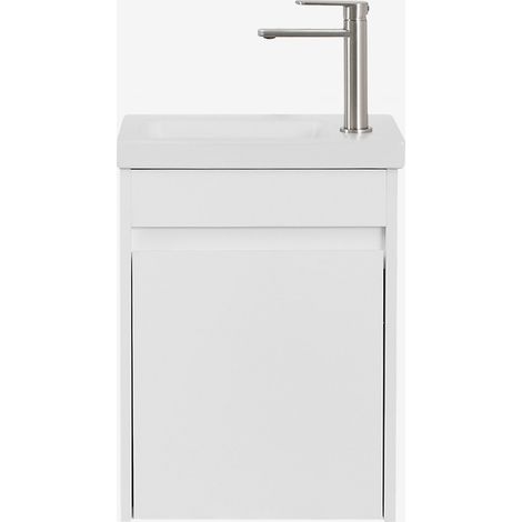 Ensemble meuble de salle de bain suspendu en bois avec lavabo intégré Narek SKLUM
