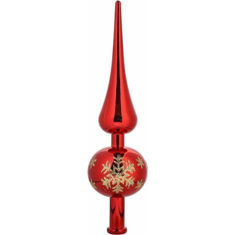 Accessoire pour sapin de Noël,Pointe de Sapin de Noël, Topper Sapin de Noël, Cimier Sapin de Noel, Noël Arbre Topper Décoration, Christmas Tree Top pour Décoration de Noël. (Rouge) (1/5)