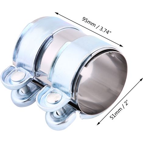 2-Zoll-Turboschlauchschelle aus Edelstahl für Auspuff-, Schalldämpfer- und Rohrverschraubungen mit Schrauben (1/5)
