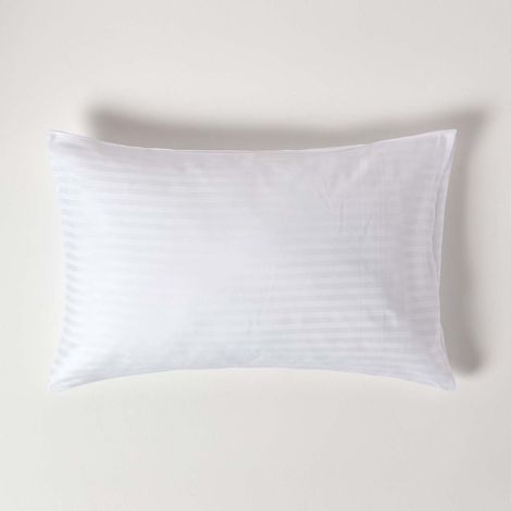 HOMESCAPES White Egyptian Cotton Satin Stripe Housewife Pillowcase 330 Thread Count - White