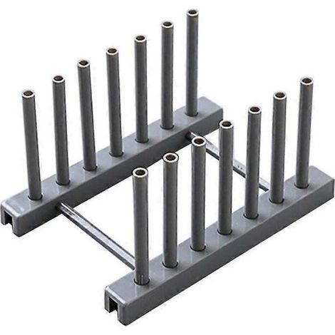 Égouttoir à vaisselle en plastique, support pour assiettes, porte-couvercles, organisateur de couvercles (gris) (1/3)