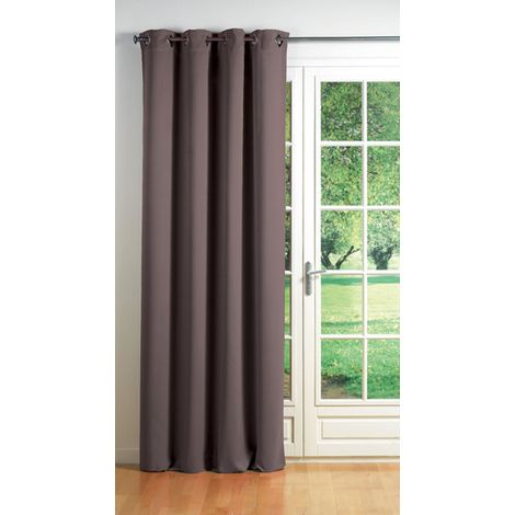 Douceur D'Intérieur - Tenda Con Occhielli , Cocoon , Coprente Unito , Marrone (Taupe), 140 x 260 cm (1/4)