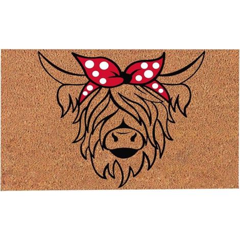 Door Mat - Ĥighland Cow Doormat Rug 40x60cm  Soft Absorbent Non Slip Polyester Floor Mat  Quick Dry Bathroom Kitchen