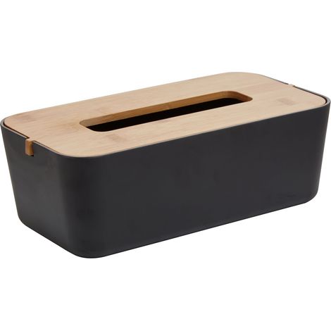 Premier Housewares Canyon Black Tissue Box