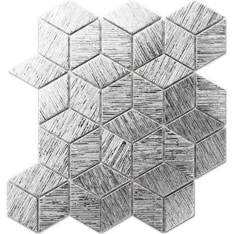 Glasmosaik auf Netz für Bad oder Küche 30,5 cm x 26,5 cm - Silver eagle (1/5)