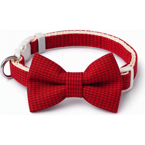 Rouge polyester collier nœud papillon chat chien réglable (1/5)