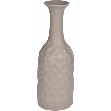 Vase Déco en Céramique "Martelé" 30cm Taupe