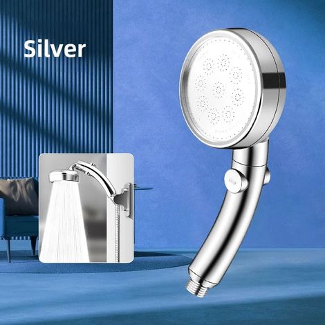 Pommeau de douche pivotant (Argent) : Deux modes, un seul appareil, pour une fraîcheur sans fin. (1/5)