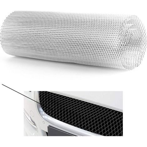 Grille de calandre de voiture en alliage d'aluminium 3x6mm grille de corps pare-chocs rhombique gril universel (1/5)