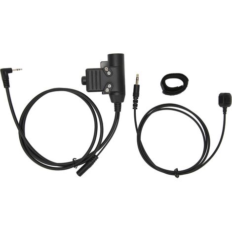 Adaptateur PTT U94 + microphone à doigt, Plug and Play, pour talkies-walkies 2,5 mm, noir-AquaForge (1/5)