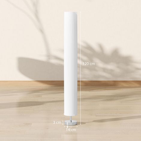 Lampadaire pour salon avec abat-jour en polyester, 2 douilles E27, pour chambre, 14 x 14 x 120 cm (1/5)
