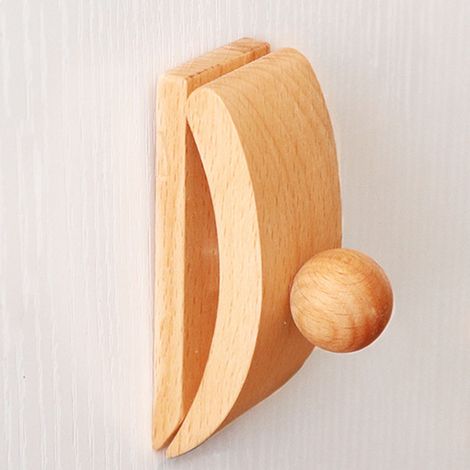 Accroche mural multifonction à clip en bois - Clip mural pour tissus, tapisseries, couvertures et posters (5kg, montage facile, design minimaliste) (1/5)