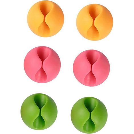Lot de 6 Clips de Câble en Plastique Dos Autocollant, Léger et Pratique pour Gestion des Câbles Bureau la Maison (1/5)