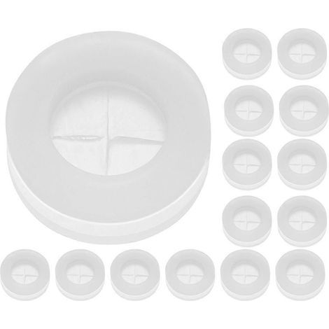 24 bouchons en silicone pour trous de paille, couvercles de bocaux Mason, joints pour couvercles de fermenteurs-1.70X1.70X0.60CM-White (1/3)