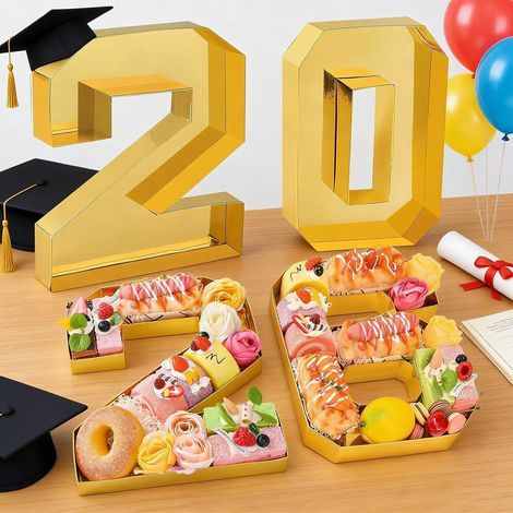 Ausfüllbare Zahlen für Feinkostläden 2026 – Für Speisen – Für Partydekorationen, Abschlussfeiern, Hochzeiten und andere Feierlichkeiten – Gold (1/5)