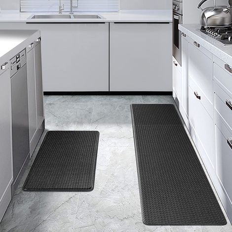 Tapis De Sol Cuisine - Antidérapant Lavable - Anti-fatigue - Pour Evier Salle De Bain Bureau Intérieur Extérieur - Lot De 2 (1/5)