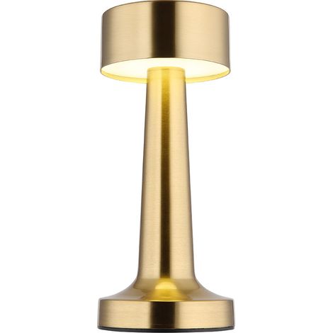Tischlampe Tischleuchte Schlafzimmerlampe Leseleuchte Wohnzimmerleuchte, Metall Kunststoff messing, Akku dimmbar CCT Schaltung, 1,2W 65Lm 2700K 4000K 6500K, H 21 cm