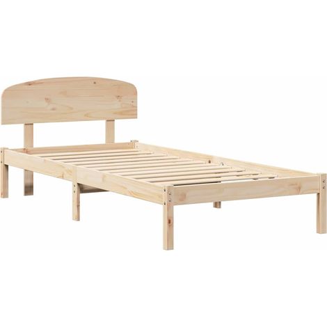 Lit simple,Lit adulte,Cadre de lit Marron 90 x 200 cm Bois de pin massif CFW9960888 (1/5)