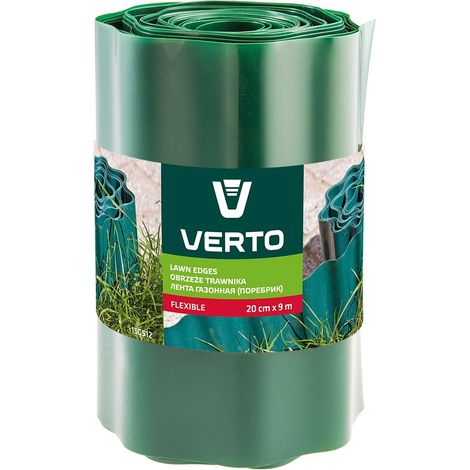 Bordure de pelouse 20 cm x 9 m, verte