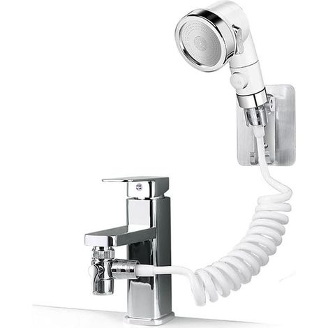Schlagfreier Duschkopf, verstellbares Badezimmer-Wasserhahn-Duschset – Handbrause mit Schnellanschluss, abnehmbarer Schlauch