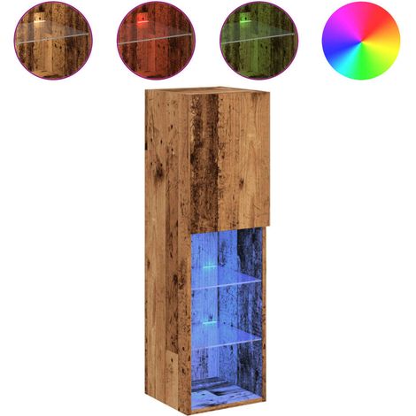 Maison Exclusive - TV-Schrank mit LED-Leuchten Altholz-Optik 30,5