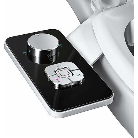 Nicht-elektrischer Bidet-Sprühkopf mit zwei einziehbaren, selbstreinigenden Düsen – Reinigung vorne und hinten – Verstellbarer Druckknopf für Kaltwasser (1/5)