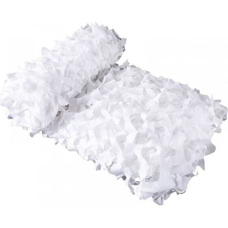 Filet de camouflage rectangulaire blanc, voile d'ombrage, protection solaire, filet de camouflage anti-regard intérieur et extérieur adapté au jardin, à la voiture, au camping，3X3M