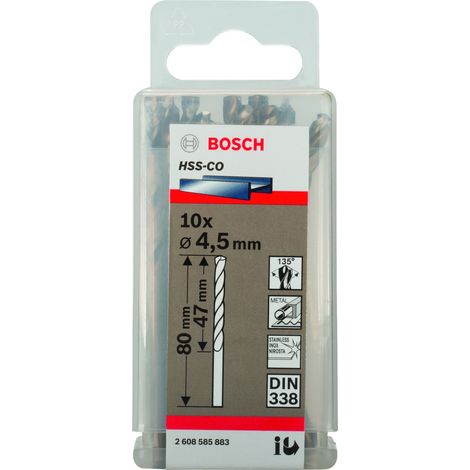 Broca para metal HSS-Co DIN 338 (45 x 47 x 80 mm)  BOSCH 2608585883