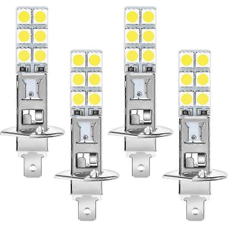 Kit de 4 ampoules LED H1 6000K Super White 80W pour phares antibrouillard (1/5)