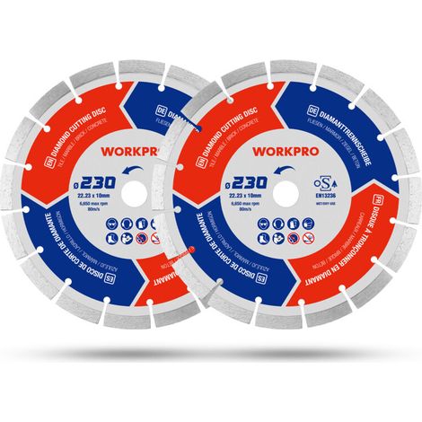 – Disque à tronçonner diamanté 230 mm – Pour béton, carrelage, marbre – Vitesse max 6650 tr/min – Coupe nette et précise (1/5)