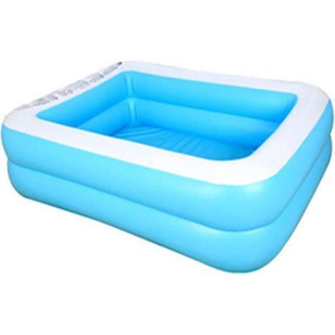 Piscine gonflable pour enfants, PVC épais, centre aquatique pour tout-petits et adultes, piscine gonflable renforcée pour le jardin, fête estivale au bord de la piscine (128 cm / rectangulaire)