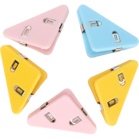 5 attaches triangulaires colorées pour papier, notes et documents - Outil de fixation durable et portable (1/5)