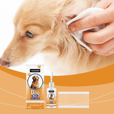 Solution de soin pour chiens - Nettoyage en douceur et élimination des acrochordons, verrues et petits boutons - 20 ml + 30 cotons-tiges (1/5)