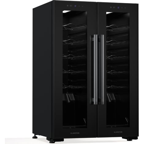 Klarstein Frigorífico para vino Shiraz  2 zonas de enfriamiento  control táctil  iluminación LED  independiente