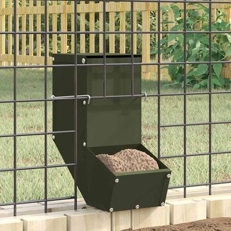 Mangeoire pour lapins, vert olive, 12,5 x 26 x 28,5 cm (1/4)