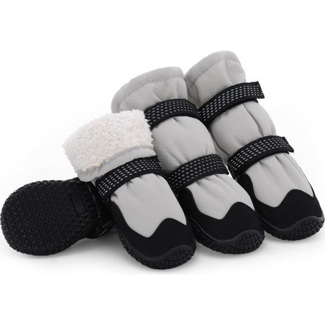 Bottes Antidérapantes pour Chiens pour l’Hiver, Pluie et Neige, Protège-Pattes pour Les Aventures en Plein Air et Les Sols Durs, Chaussons Antidérapants pour Chiens à Semelle en Caoutchouc (1/5)